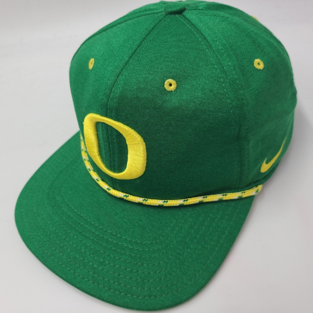 Oregon Ducks Hat Snapback Nike Green Yellow Rope NCAA Logo Nike Pro Dri-Fit Men